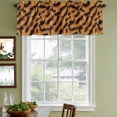 thumbnail image 5 of Black Orange Valances for Windows, Vintage Abstract Tiger Stripes Fur Patterned Light Filtering Kitchen Curtains, Rod Pocket Window Valance Curtains for Living Room Bedroom, 42" W x 12" L, 2 Panels, 5 of 9