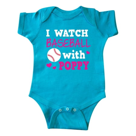 

Inktastic I Watch Baseball with My Poppy Gift Baby Boy or Baby Girl Bodysuit