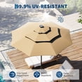 thumbnail image 4 of Garvee 10ft 3-Tier Solar Patio Umbrella with LED Lights, 8 Ribs, Push-Button Tilt, Crank Lift, Brown, 4 of 7