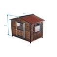 thumbnail image 2 of Outdoor Large Wooden Cabin-Style Dog Kennel - All-Around Iron Frame Anti-Chewing Metal Construction Waterproof Asphalt Roof & Large Resting Porch, 2 of 10