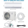 thumbnail image 2 of 12,000 BTU Mini Split AC, 19 SEER2 Wall Mounted AC with Heat Pump & Installation Kits, Ductless Inverter Split-System Air Conditioners, 2 of 4