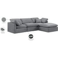 thumbnail image 2 of Meridian Furniture Indulge 94" Velvet L-Shaped Modular Sectional in Gray, 2 of 10