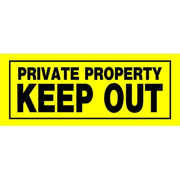 Hillman Group 841804 6 x 15 in. Black & Yellow Plastic Private Property Keep Out Boarder Sign - 6 Piece