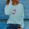 thumbnail image 2 of Tops de Otoño Para Mujer Tops Con Estampado de Navidad Moda Casual Rhinestone Blusa de Manga Larga Blusas de Cuello Redondo Camisas Odeerbi  ODB180551, 2 of 7