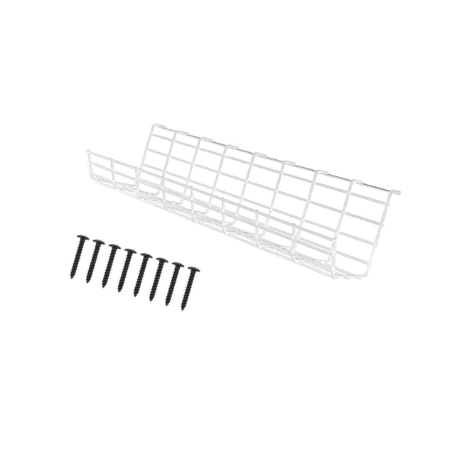 Under Desk Cable Management Tray Wire Management Standing for kit underdesk Under Home white