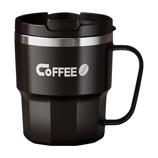 Pisexur Batería de cocina Taza de acero inoxidable 304 de doble capa para el hogar y la oficina, con asa. para la cocina del hogar