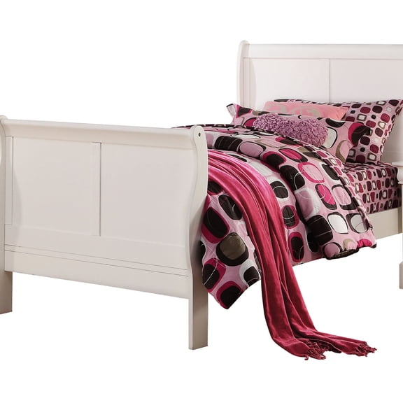 Timeless White Sleigh Bed - Twin Size for a Sophisticated Bedroom Decor