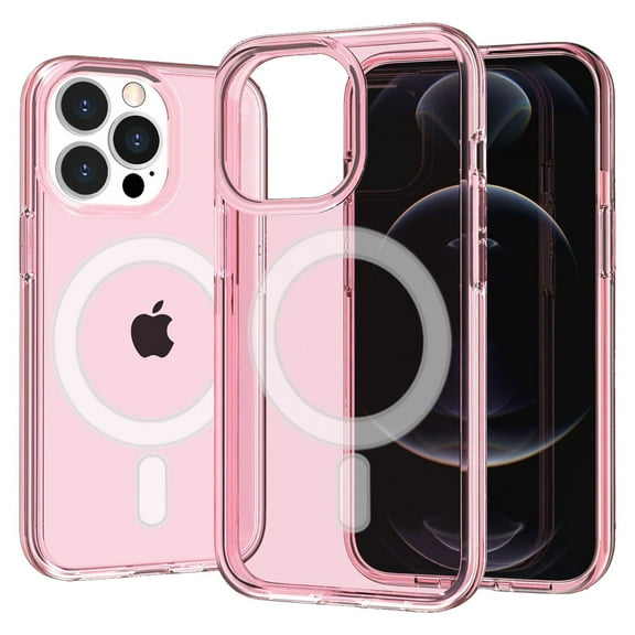 MagSafe Compatible Slim Transparent Case for iPhone 14 Pro Max - Pink