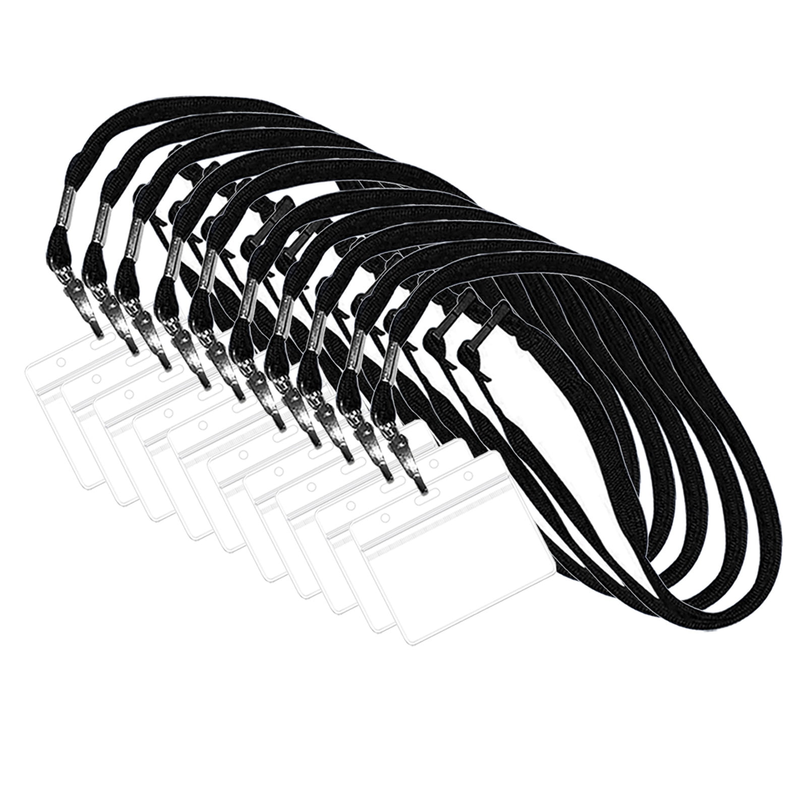 Metal Lanyard ID Holder Badge Neck Strap Leather Pass Work Card Business Strap E - Foto 13