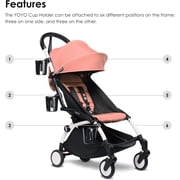 BABYZEN YOYO Cup Holder, Black - Attaches to Six Different Points on The YOYO2 Stroller Frame - Suitable for Parents & Kids