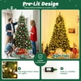 thumbnail image 6 of Gymax 7 FT Pre-Lit Artificial Christmas Tree Hinged Xmas Tree w/ 1188 Branch Tips & 700 LED Lights, 6 of 10