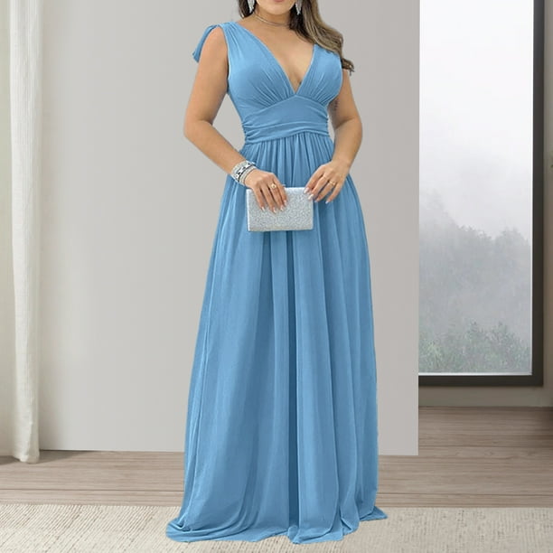 Vestido largo con tirantes para mujer vestido ajustado sin espalda ropa de coctel sin mangas FLhrweasw Nuevo Walmart en linea