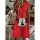 thumbnail image 3 of Vestido sexy de manga corta con escote en V y estampado negro puro de Mickey Mouse de Disney 2024, vestido largo informal versátil y sexy para mujer, 3 of 5