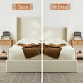 thumbnail image 5 of Noble House Carmen King Boucle Upholstered Wingback Platform Bed, 52.3" High Headboard, Ivory, 5 of 12