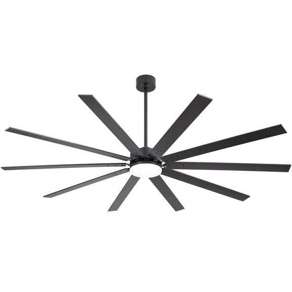 ALKAFY 84 inch Black Ceiling Fan with LED Light - 10 Plywood Blades, 6 Speeds, 3 Color Temps, Bedroom/Living/Kitchen/Dining