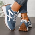 thumbnail image 4 of Thick Sole Sneakers for Women Fashion Suede Lace Up Gum Sole Comfortable Walking Shoes Casual Retro Outdoor Athletic Sneakers for All Seasons, 4 of 5