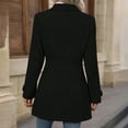 thumbnail image 4 of Womens Pea Coat Notched Lapel Collar Single Breasted Fall Winter Trendy Casual Wool Blend, 4 of 8