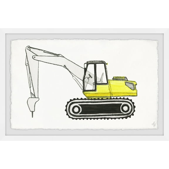 Marmont Hill Jackhammer Truck Framed Wall Art, 12.00" x 1.50"