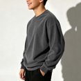 thumbnail image 6 of WAVSUF Boys Solid Sweatshirt, Round Neck Loose Fit Long Sleeve Winter Warm Comfort Pullover Gray 3, 6 of 8