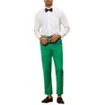 thumbnail image 2 of Lars Amadeus Men's Cropped Dress Pant Flat Front Solid Color Business Trousers, 2 of 5