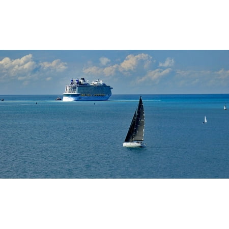 Canvas Print Sailboat Cruise Ship Bermuda Cruising Travel Ocean Stretched Canvas 10 x
