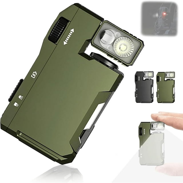 G5 EDC Light 400 Lumens, Protable Rechargeable EDC Flashlight with 180° Rotation & Dual Light, 3 Modes, IP68 Waterproof for Outdoor, Home, Car Repair (Green)