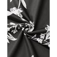thumbnail image 5 of INSPIRE CHIC Women's Nightshirt Round Neck Short Sleeves Sleepshirt Striped Nightgown XL Black White Flower, 5 of 6