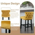 thumbnail image 4 of DONICK Velvet Counter Height Bar Stools,Upholstered Barstools Wing-Back Button Tufted Nailheads Trim Solid Wood Legs Kitchen Island Dining Room Pub(Yellow,Set of 4), 4 of 13