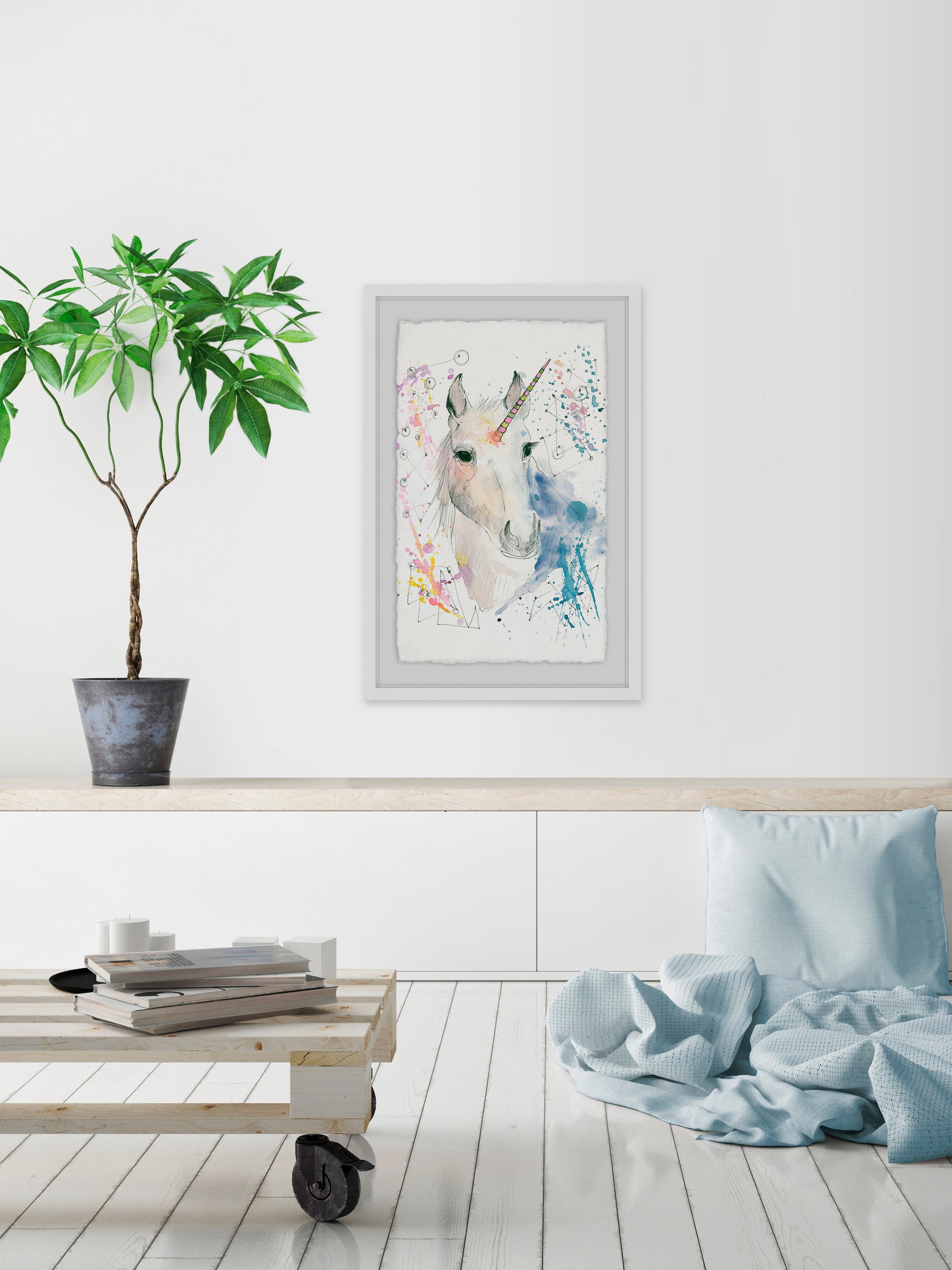 Fantasy Unicorn Framed Painting Print