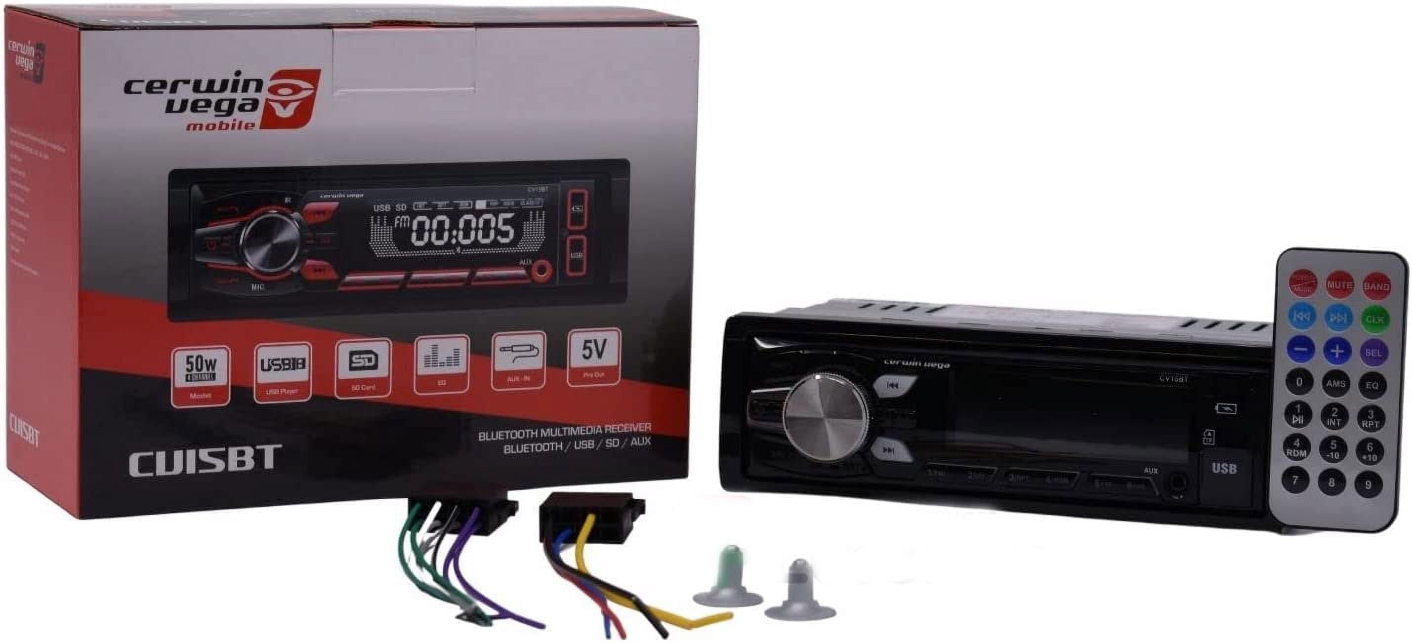 Single Din Multimedia Receiver AM/FM with Bluetooth - CV15BT