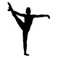 thumbnail image 2 of Gymnastics Silhouette Leg up Wall Decal by Wallmonkeys Peel and Stick Graphic (12 in H x 10 in W) WM352974, 2 of 4