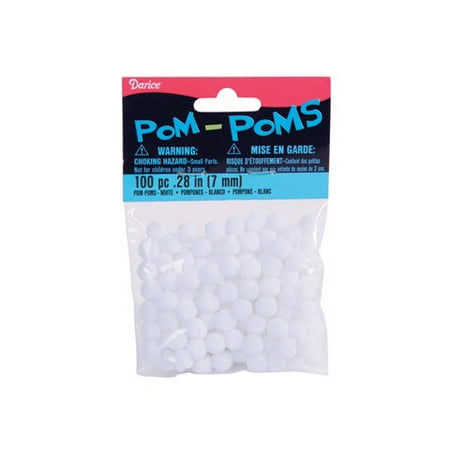 7 Mm Pom Poms - Pom Poms - White - 7Mm - 100 Pieces