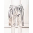 thumbnail image 6 of Manyakai Girls Metallic Shorts Shiny Jazz Street Dance Hot Short Stage Show Performance Dancewear Silver 170, 6 of 7