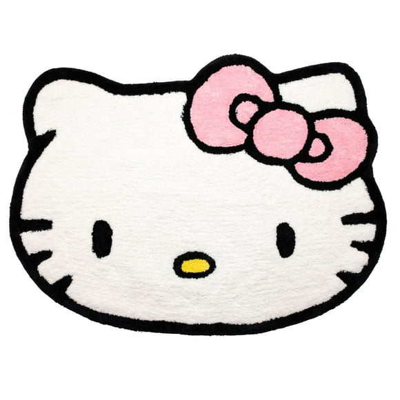 Jay Franco Hello Kitty Tapis d'Accent Moelleux Blanc - Tapis de 4 x 3 Pieds pour Décoration de Chambre Ou Salon