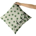thumbnail image 3 of St Patricks Pillow Covers 18x18 Set of 2 St. Patrick''s Day Sage Green Lucky Clover Throw Pillows Spring Themed Shamrock Decorative Pillowcase Rustic Cotton Square Cushion Cover for Couch Sofa Bed, 3 of 6
