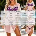 thumbnail image 4 of Levmjia Womens Short Sleeve Nightgown Crew Neck Bikini Print Loose Mini Dress Home Sleep Casual Lightweight Comfortable All Night Bedroom Daily Indoor Leisure Wear, 4 of 5