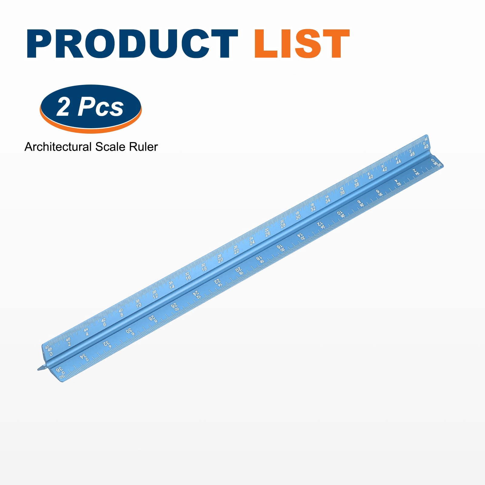 Uxcell Architectural Scale Ruler 7 Inch Metric Aluminum Alloy Triangular Drafting Ruler, Blue