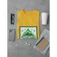 thumbnail image 3 of "Mountains Are Calling And I Must Go" Quote And Graphic Men Gold T-Shirt, Male Small, 3 of 4