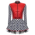 thumbnail image 4 of Miutii Womens Long Sleeve Sequins Checkered Racing Driver Dress Racer Jumpsuit Party Fancy Dress Up Red XXL, 4 of 7
