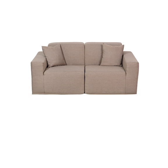 Deko Living 2 Place Seating Brown Outdoor Compressed Foam Sectional Sofas