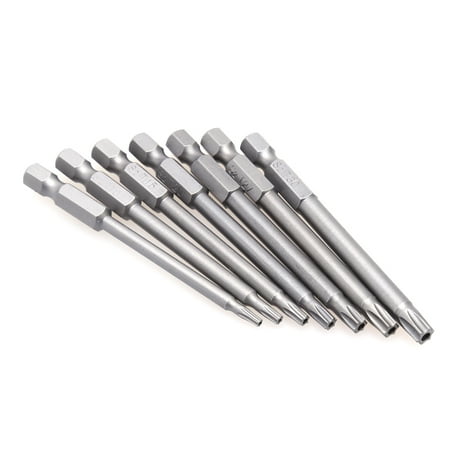 

TBOLINE 7pcs/set 75mm T8-T30 Magnetic Torx Screwdriver Bits 1/4 Inch Hex Shank Scre