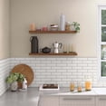 thumbnail image 6 of Ballucci 36" Floating Shelves, 2-Pack Wood Wall Shelf Set with Invisible Brackets, 8" Deep, Rustic Brown, 6 of 9