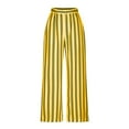thumbnail image 3 of LEBONYARD Women's Plus Size Jegging,Lounge Pants for Women Cotton Linen,Women's Summer High Waisted Wide Leg Pants Stripe Matching Yoga Gym Long Pants Yellow M, 3 of 5