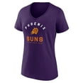 thumbnail image 2 of Women's Logo Athletic Purple Phoenix Suns Unrivaled V-Neck T-Shirt, 2 of 3