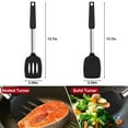 thumbnail image 5 of Fnyko 2 Pack Spatulas, Solid & Slotted Silicone Spatula Set, Stainless Steel Handle Coated with Silicone, Non Stick Turners, Heat Resistant BPA Free Rubber Spatulas for Fish, Eggs, Pancake, 5 of 6