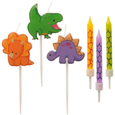 Dinosaur Birthday Candle Set to Decorate Themed Birthday Cake - 15 Candles