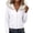 White, variant on Cmfcve Women's Zip Hoodie Jacket Casual Faux Fur Trim Hoodies Long Sleeve Loose Fit Fall Winter Hooded Sweatshirt Fashion Daily Outwear