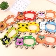 thumbnail image 3 of Bangcool 4PCS Infant Rattle Developmental Wood Cartoon Animal Hand Bell Musical Toy, 3 of 10