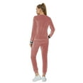 thumbnail image 4 of MintLimit Women Velvet Strip Tracksuit Street Sweatshirt Hoodies Solid Set Top+Pant Winter, 4 of 5