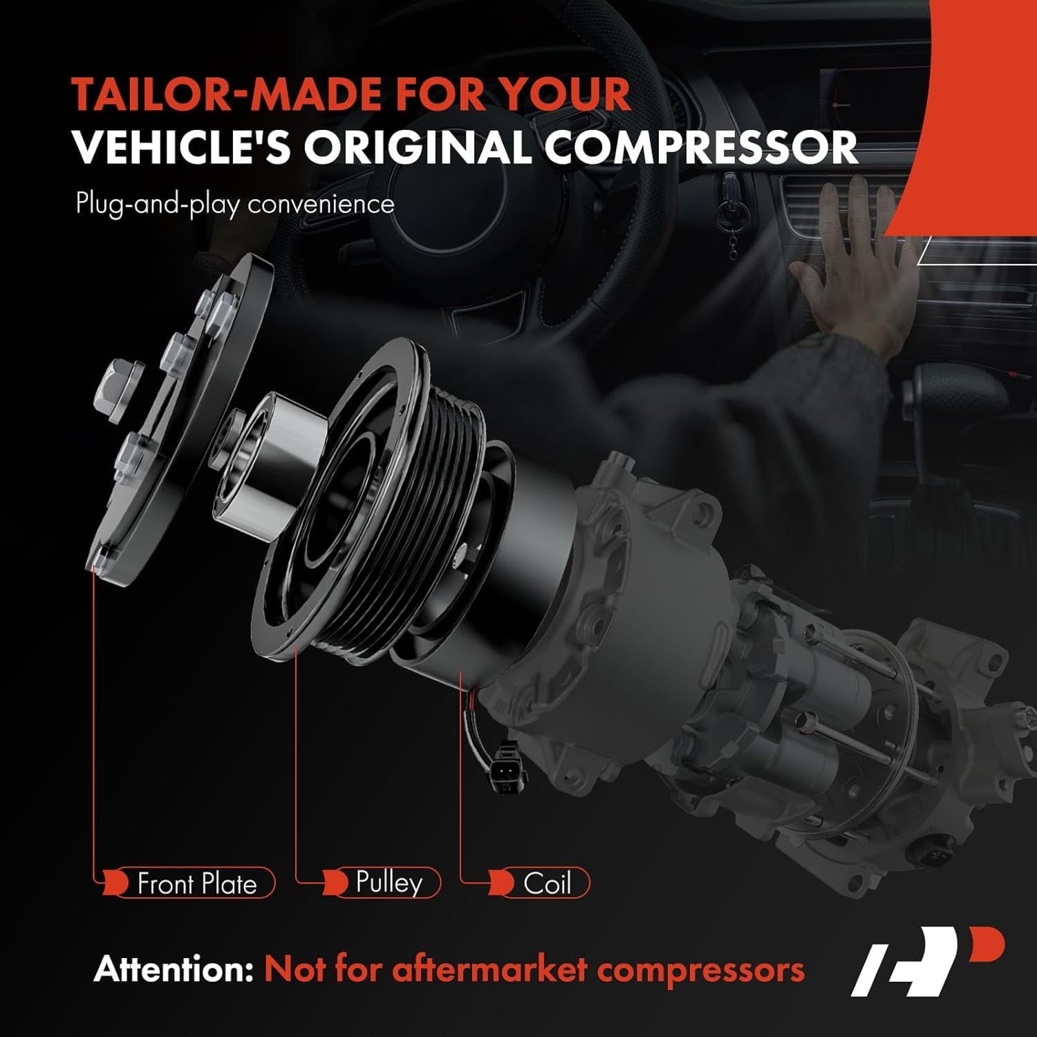 A-Premium Air Conditioner AC Compressor Clutch Kit Compatible with Toyota Tundra 2007-2009, 4Runner 2003-2009 & Lexus GX470 2005-2009, 4.7L